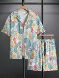 2025 Men's Short-sleeved Shirt Set Luxurious Retro Pattern Print Casual Fashion Daily Summer Vacation