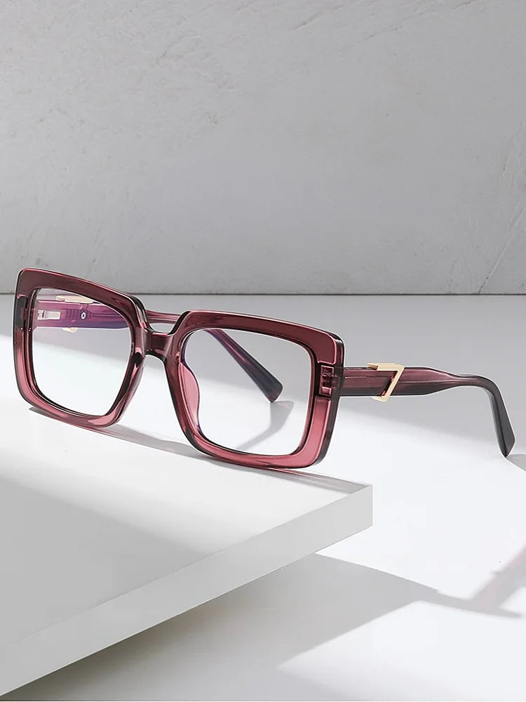 New Fashion Plate Blue Light Blocking Women's Glasses Frame Large Square Frame Optical Prescription Eyeglasses For Women BC910