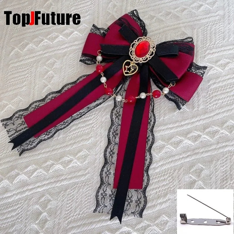 “Castle Night“ Gothic Women Subculture Punk Y2K girl Harajuku dark Bow Hairpin Hair clip Edge clamp Hair accessories headband