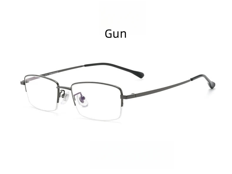 FIRADA Fashion Comfortable Glasses Retro Titanium Square Half Frame Eyewear Business Prescription Eyeglasses Frame Men 18001-C
