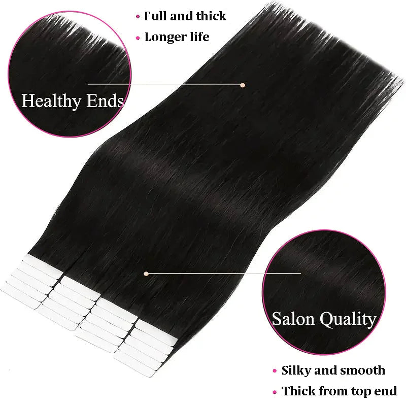Remy Straight Tape In Hair Extensions Brown Invisible Blonde Virgin Skin Weft 100 Human Hair Extension 24 26 inch For Women