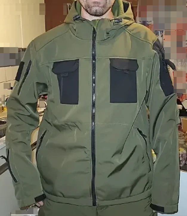 Men's Winter Autumn Warm Cargo Fleece Jackets Softshell Military Hoodie Windproof Outdoor Coats Hiking Camping Climbing Tactical