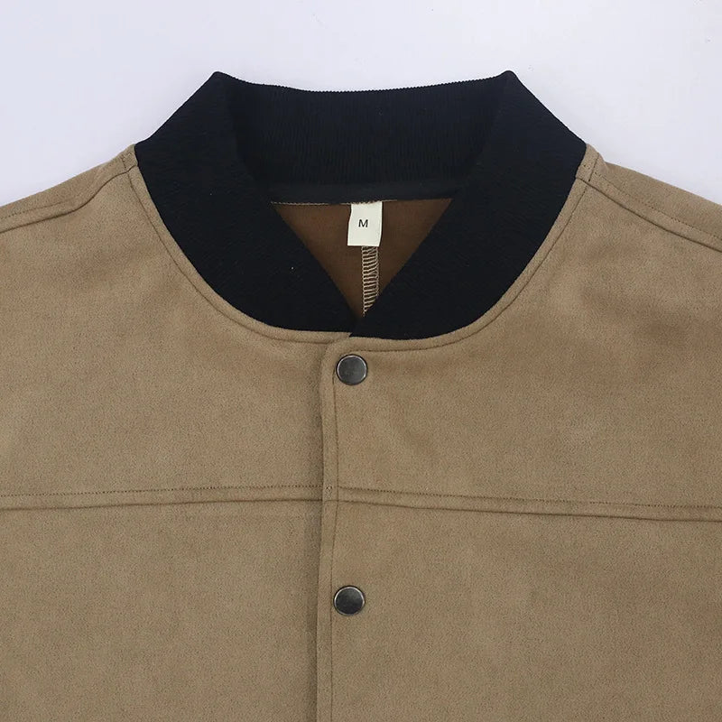 24  Autumn/Winter Suede Men's Button Cardigan Jacket Casual American