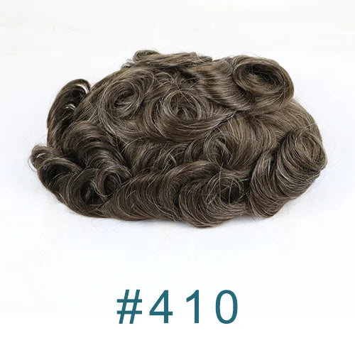 Undetected 0.02mm Thin Skin Natural Hairline Human Hair Men Toupee Black Gray Brown Blonde Male Hair Light Capillary Prosthesis