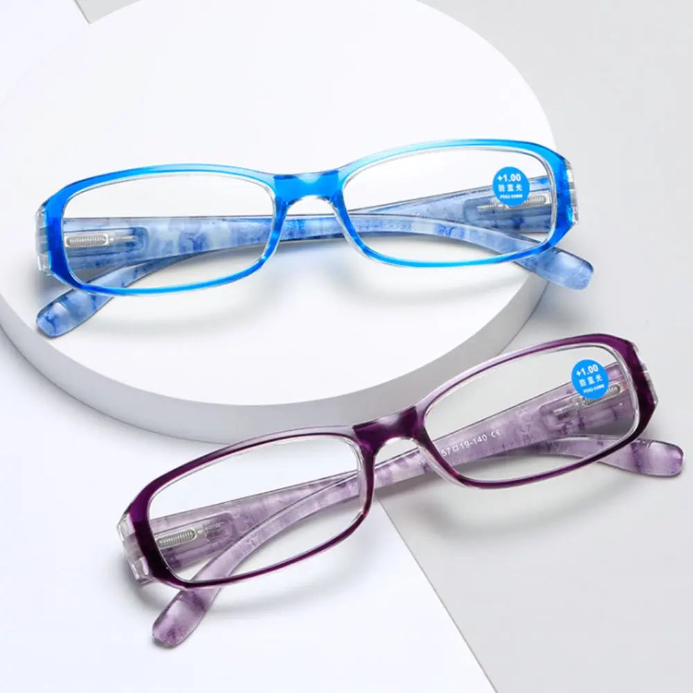 Fashion Anti-Blue Light Reading Glasses for Women Ultra-Light Eye Protection Flowers Comfortable Eyeglasses Diopter +100~+400