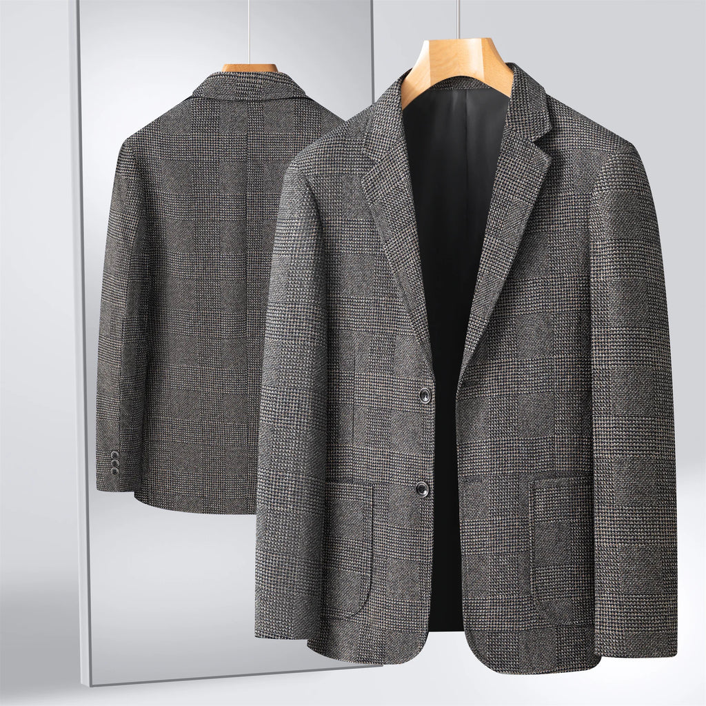 Middle-Aged Men's Business Casual Suit Father's Day Gift Wedding Formal Lightweight Suit Men's 35-60 Years Old Large Size Thin Top Men's Middle-Aged and Elderly Jacket