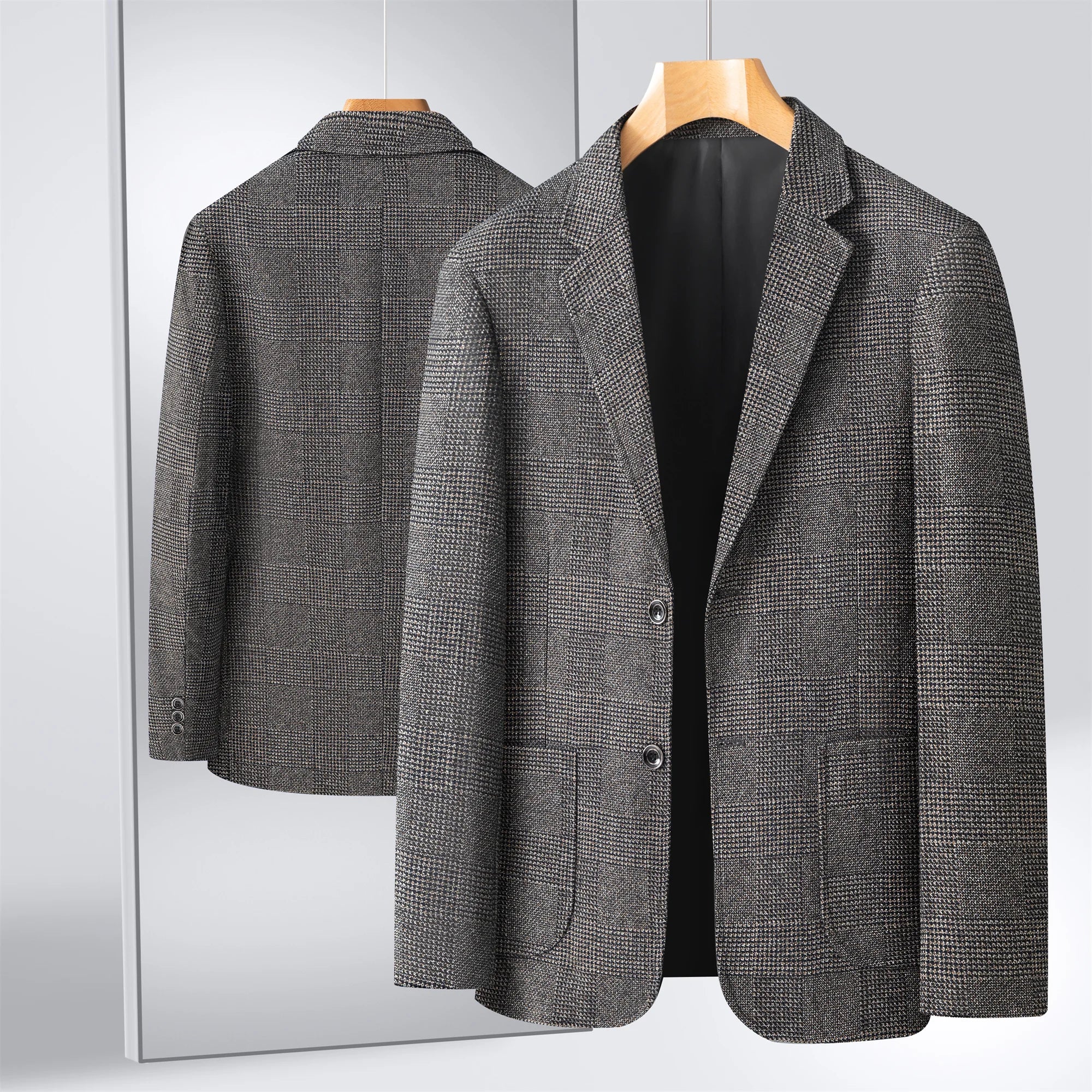 Middle-Aged Men's Business Casual Suit Father's Day Gift Wedding Formal Lightweight Suit Men's 35-60 Years Old Large Size Thin Top Men's Middle-Aged and Elderly Jacket