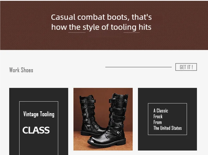 Men's boots four seasons new high-top outdoor casual boots safety protective work boots motorcycle boots plus size outdoor boots