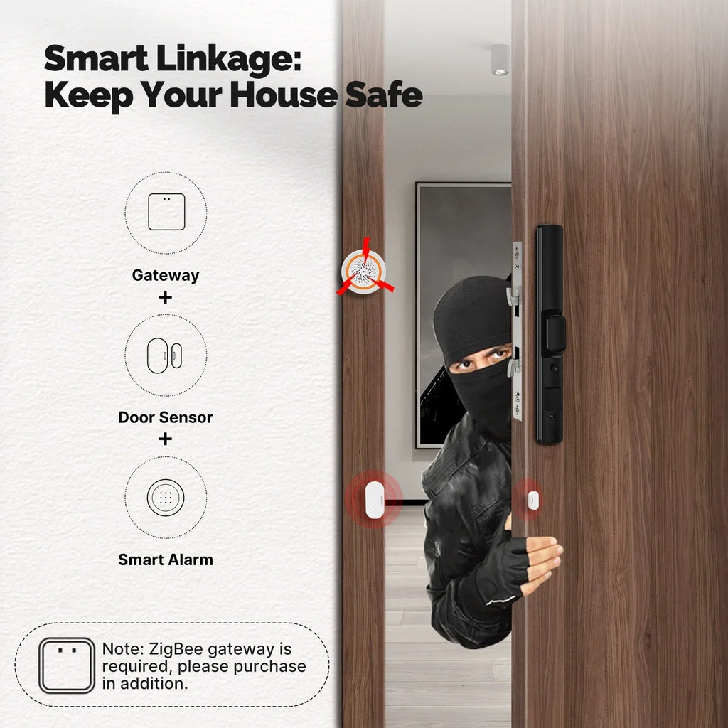 MOES Tuya ZigBee Wireless Smart Door Window Sensor Open Close Detector Light Sensing APP Notification Smart Life Home Security