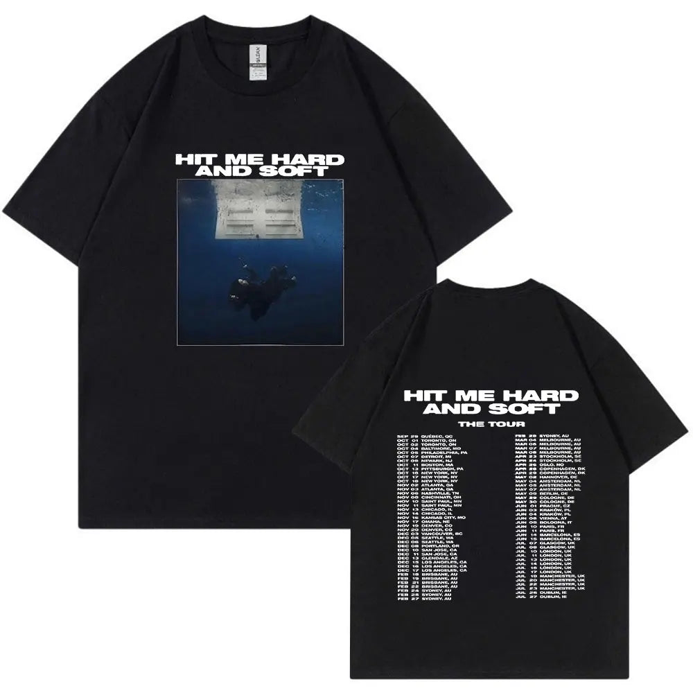 Hit Me Hard and Soft 2024 Tour T Shirt Men Women Fashion Hip Hop T Shirts 100% Cotton Loose Short Sleeve T-shirts Fans Gift Tops