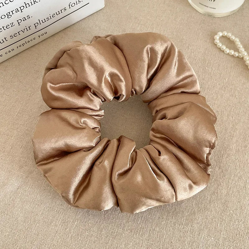 2024 Pillow Sleep Headband Elastic Ponytail Scrunchie for Women Hair Accessories Girls Soft Solid Satin Filled Cotton Big Bands