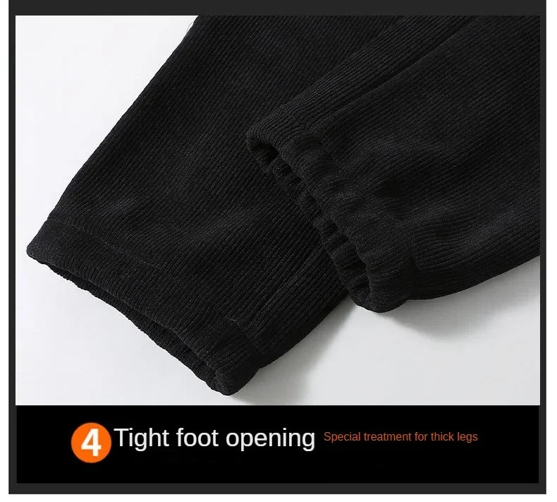 Extral Big Size Corduroy Pants Men Fleece Lined Warm Thick Sweatpant Jogger Male Winter Plus Velvet Trouser Large Plus 10XL 12XL