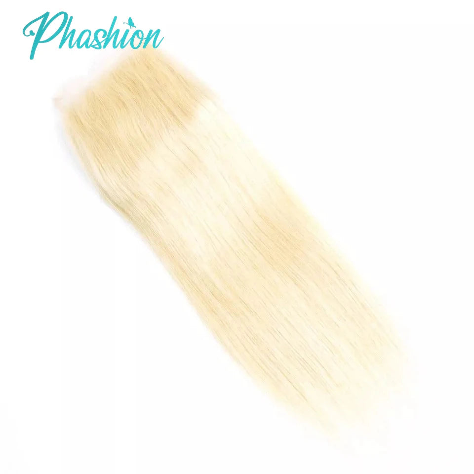 Phashion Blonde 5x5 Lace Closure 613 Straight 13x4 Lace Frontal Only Swiss Transparent Pre Plucked Brazilian Remy Human Hair