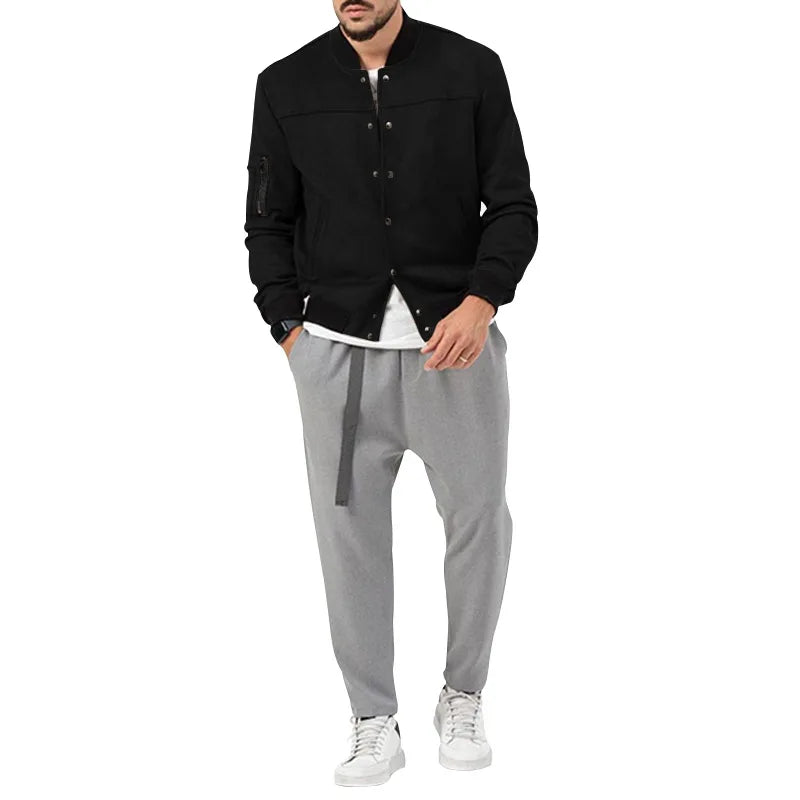 24  Autumn/Winter Suede Men's Button Cardigan Jacket Casual American