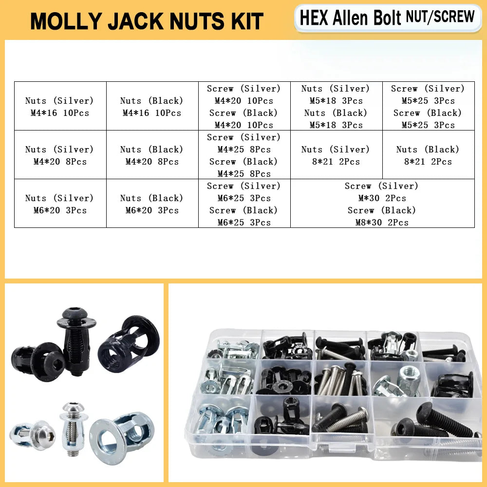 M4 M5 M6 M8 Molly Jack Nut Metal Pannel Petal Rivet Nuts License Plate Fix Rivnut Expansion Clamp Lock Hex Phillips Screw Bolt