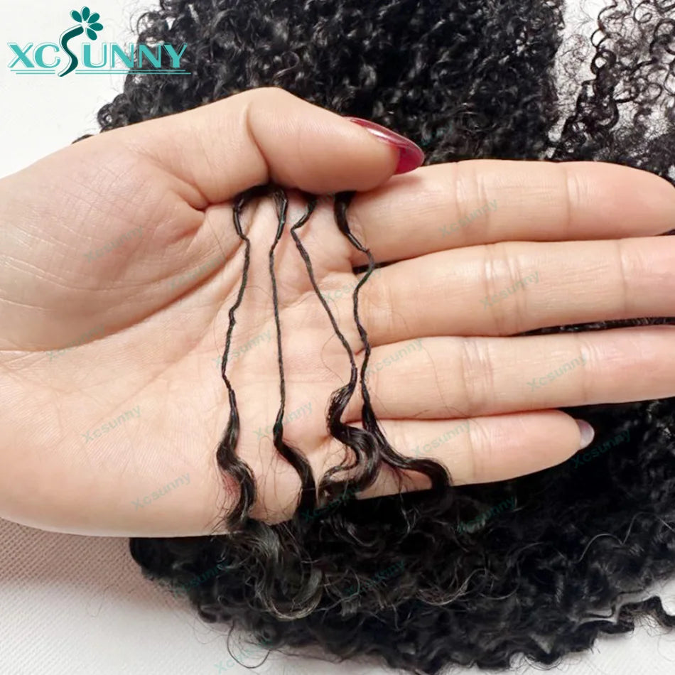 Kinky Curly Crochet Human Hair Extensions Afro Kinky Pre-Separated Knotless Crochet Human Hair With Loop For Twist Boho Braids