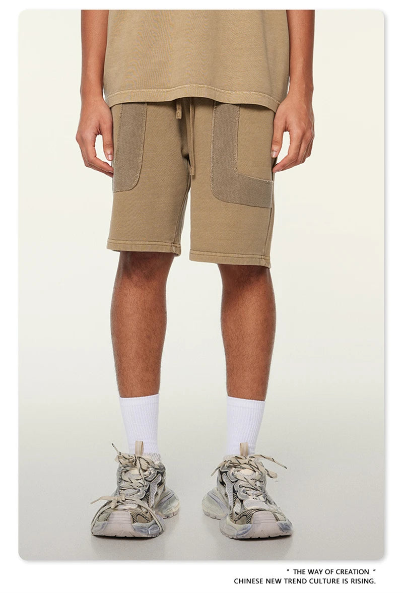 ZODF New 2024 Summer Men Washed Cotton Shorts Unisex Casual Loose 350gsm Comfortable Short Pants Brand Bottoms HY0792