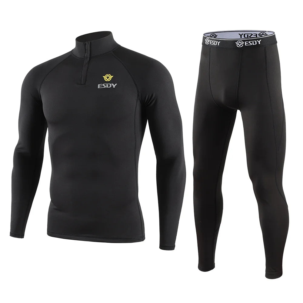 New Outdoor Sports Underwear Camo Training Long-Seeved Tops + Pants Suit Fitness Camping Army Hiking Hunting Underwear Clothes