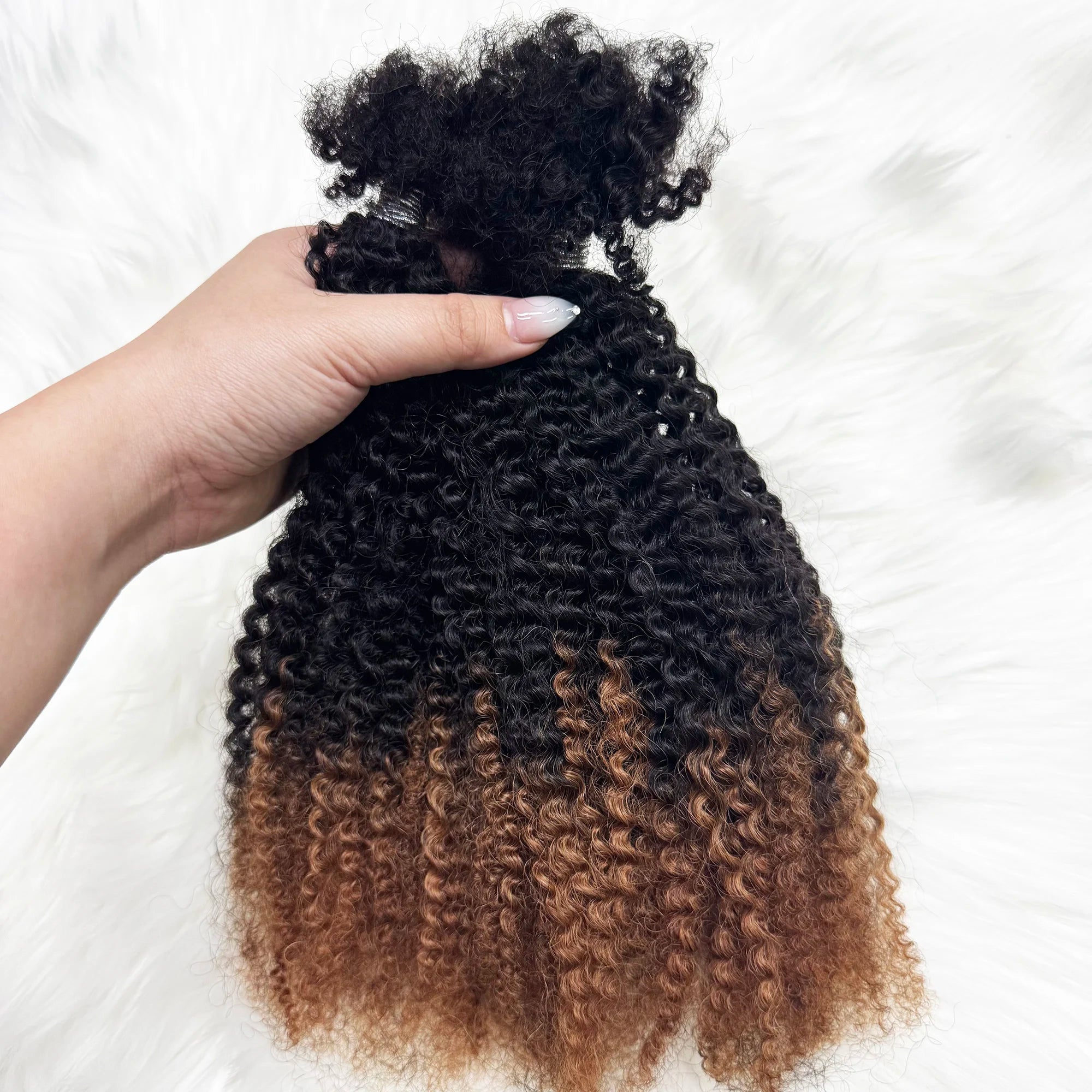 T1B/30 Afro Kinky Curly Human Hair Bulk 30g/Pack 100% Human Hair Soft 4C Afro Kinky Bulk Human Hair for Locs Extensions