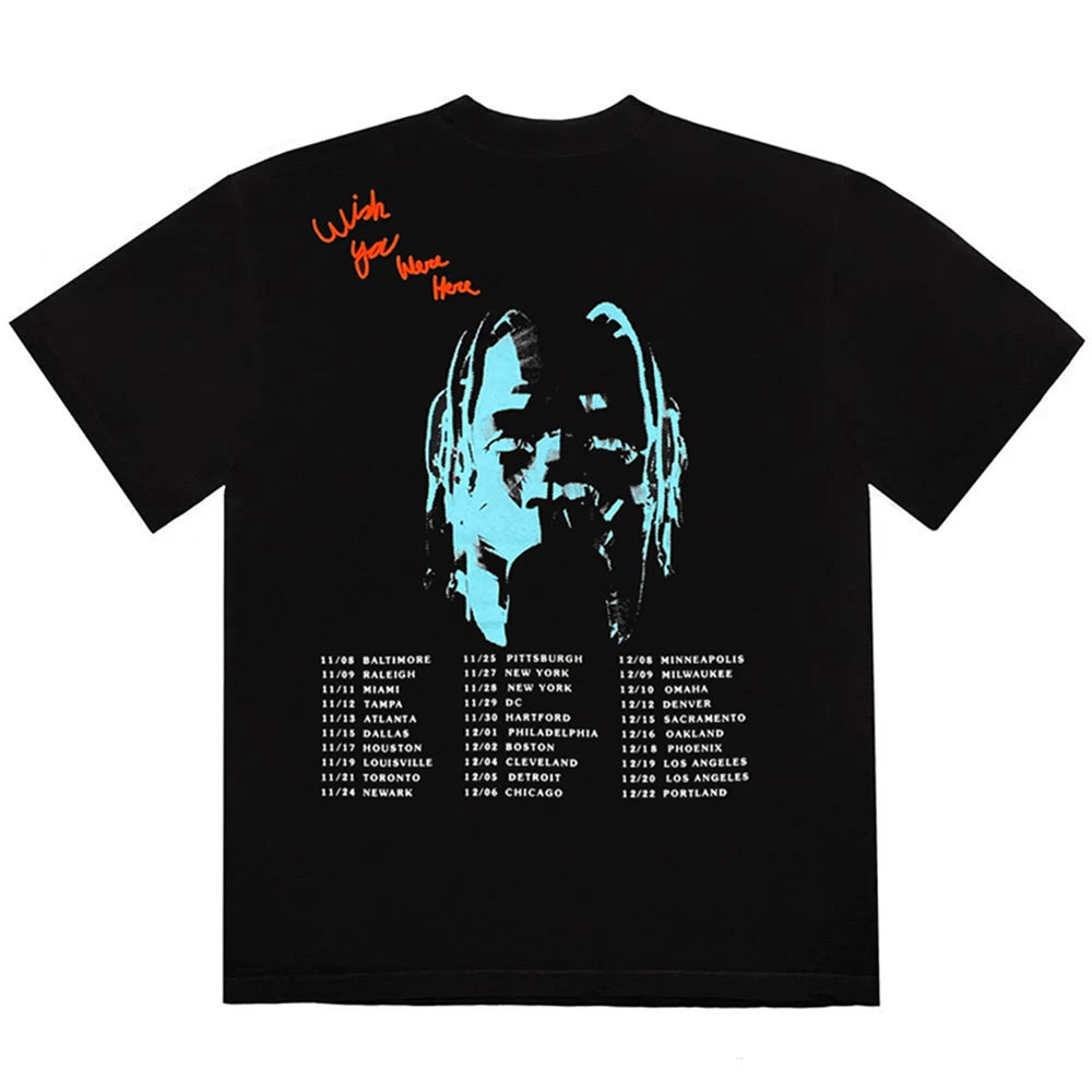 2023 New Summer Cactus Jack Letter Embroidery Short Sleeve Tees Men's Streetwear Crew Neck Cotton Tshirts Y2K Unisex Tank Tops