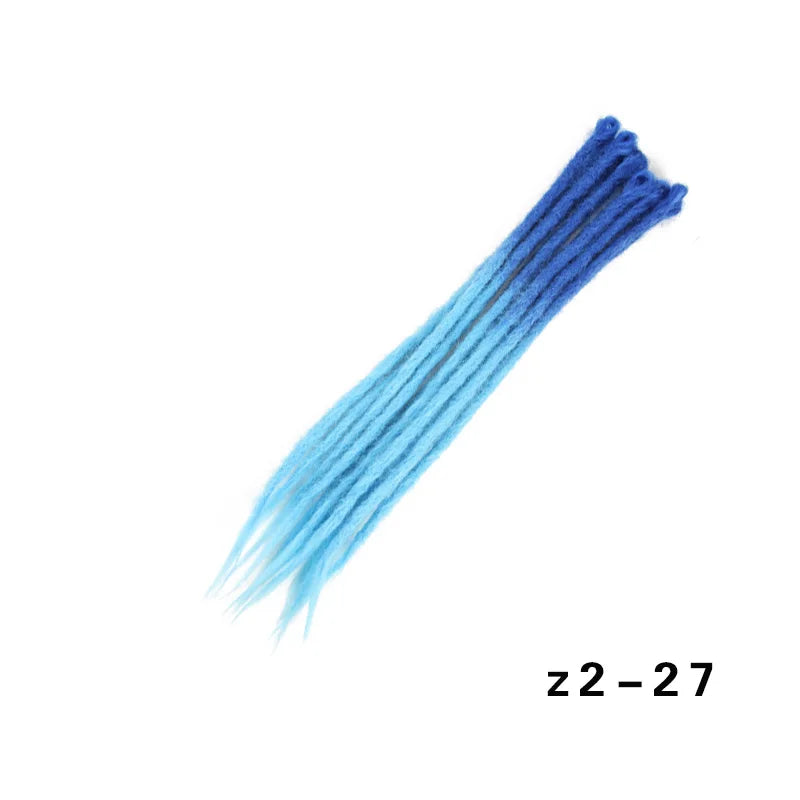 Dreadlocks Extensions Thin 0.7cm Width Synthetic Crochet Braids Hair Dreads Fake Hair Ombre Mint Green Reggae Hip Hop Style Pink