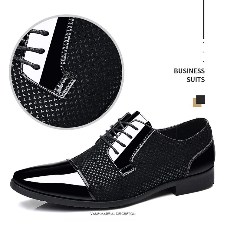 Patent Leather Men's Dress Shoes Slip on Mens Casual Oxford Shoe Brand Moccasin Glitter Male Footwear Pointed Toe Shoes for Men