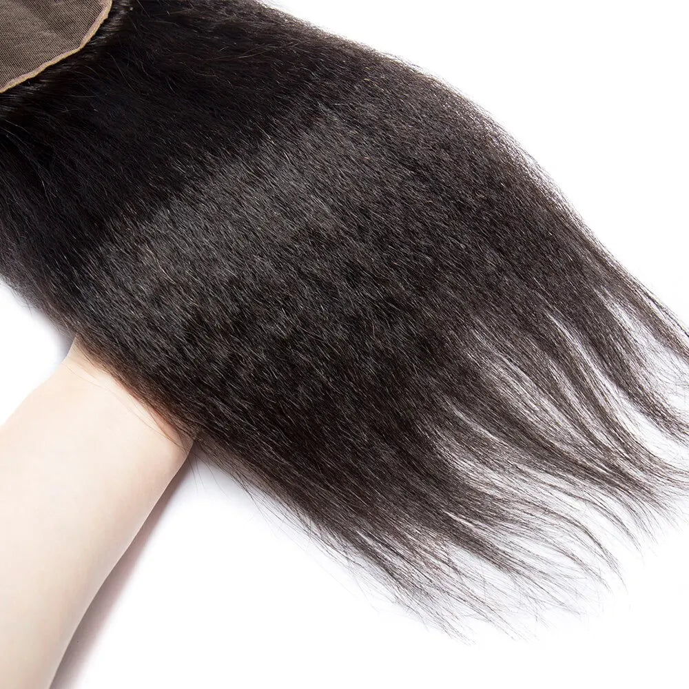 Kinky Straight Closure Human Hair 4x4 5x5 6x6 Transparent Lace Closure Frontal 13x4 13x6 Kinky Straight Lace Frontal Closure