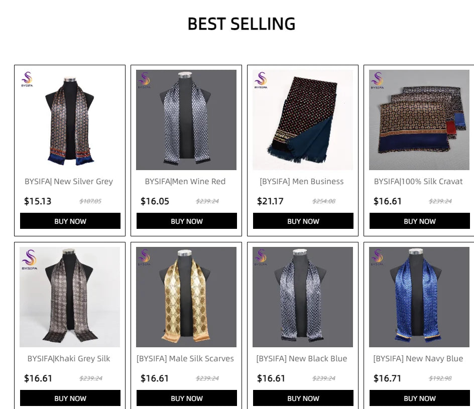 BYSIFA| New Silver Grey Man100% Silk Scarf Printed Fashion Brand Male Long Scarves Men Scarf Fall Winter Pure Silk Scarf160*26cm