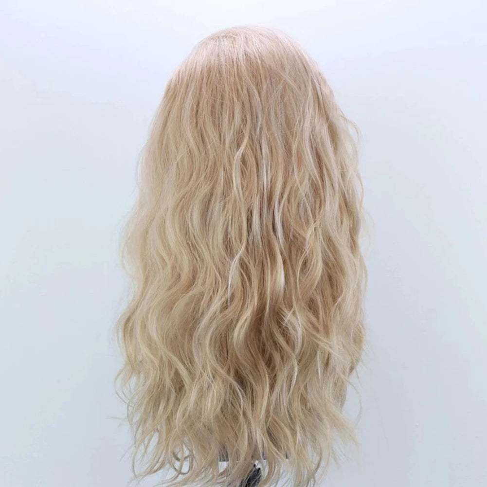 AIMEYA Water Wave Synthetic Lace Wig Natural Looking Lace Front Wigs for Women Free Part Cosplay Party Wig Heat Resistant Wigs