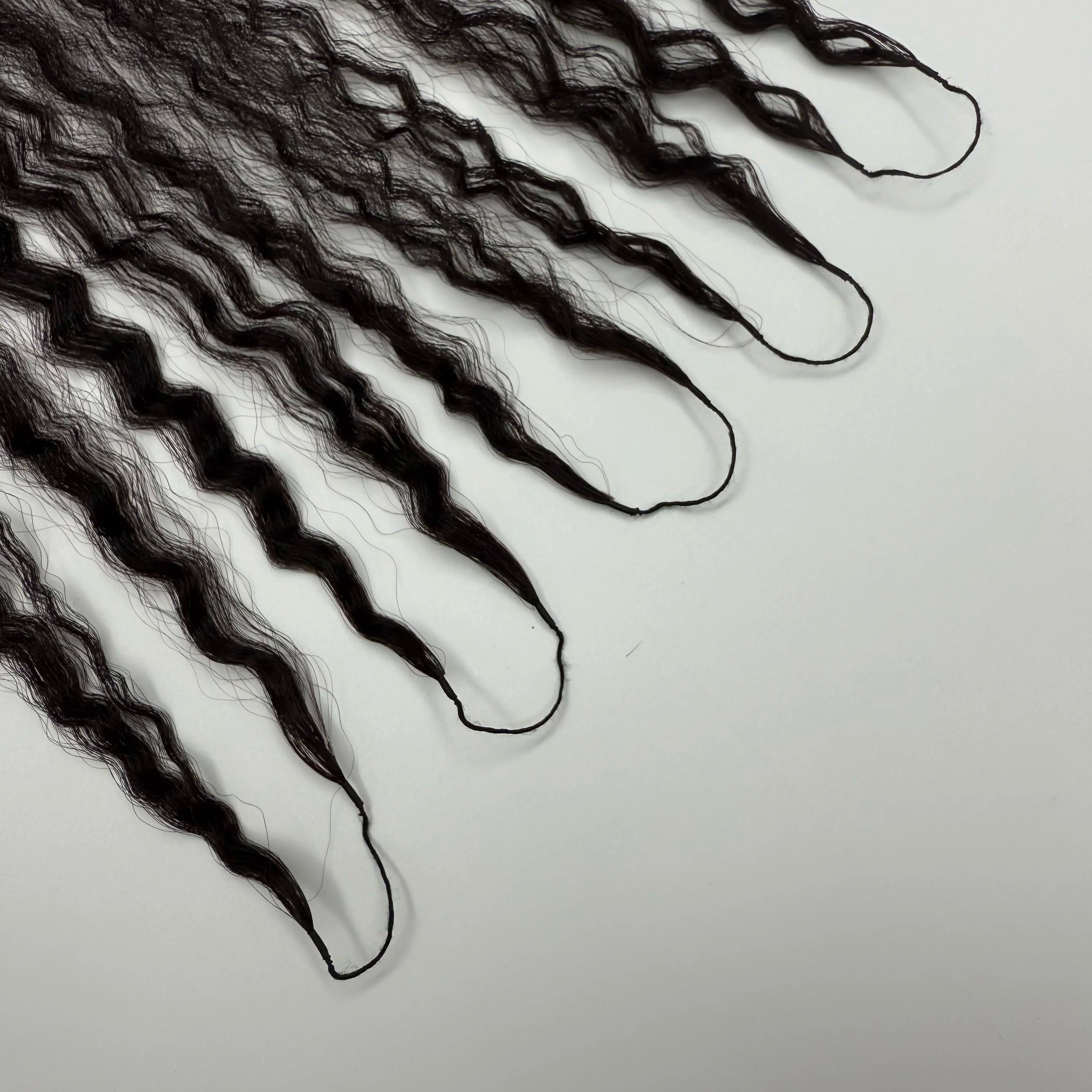Crochet Human Hair Small Spirals Curly For Women Natural Black Deep Wave Braiding Hair Braid Kinky Curly Feather Hair Extensions