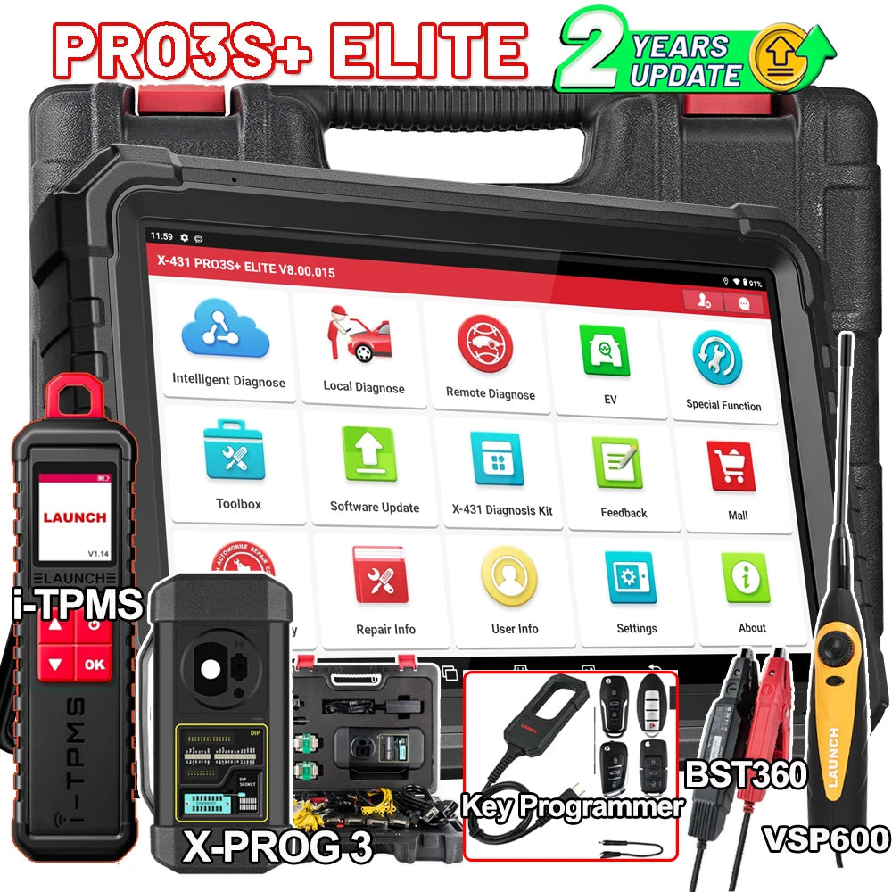 LAUNCH X431 PRO3S+ ELITE ECU Programming J2534 CANFD DOIP Online Coding All System car Diagnostic Tool work with I-TPMS X-PROG 3