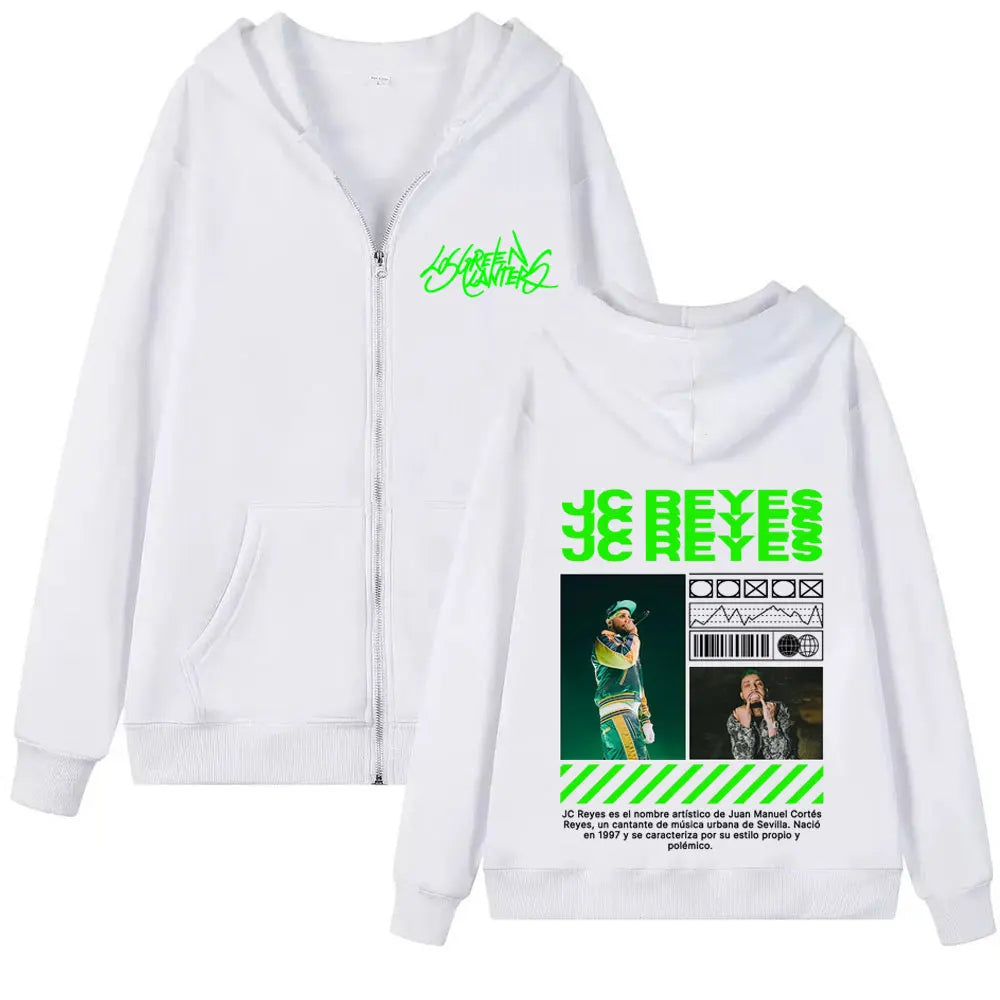 Rapper Jc Reyes Album Tour 2025 Cover Zipper Sweatshirts for Men Vintage 90s Hip Hop Style Jacket Unisex Harajuku Zip Up Hoodies