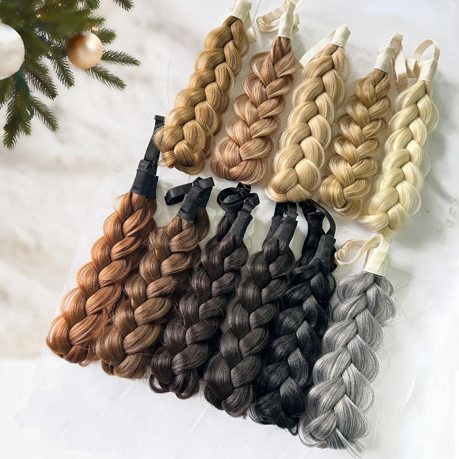 Synthetic Hair Braided Headband with Elastic Band Style for Women Girls Blonde Brown Braided Headwear Hair Scrunchy Headband
