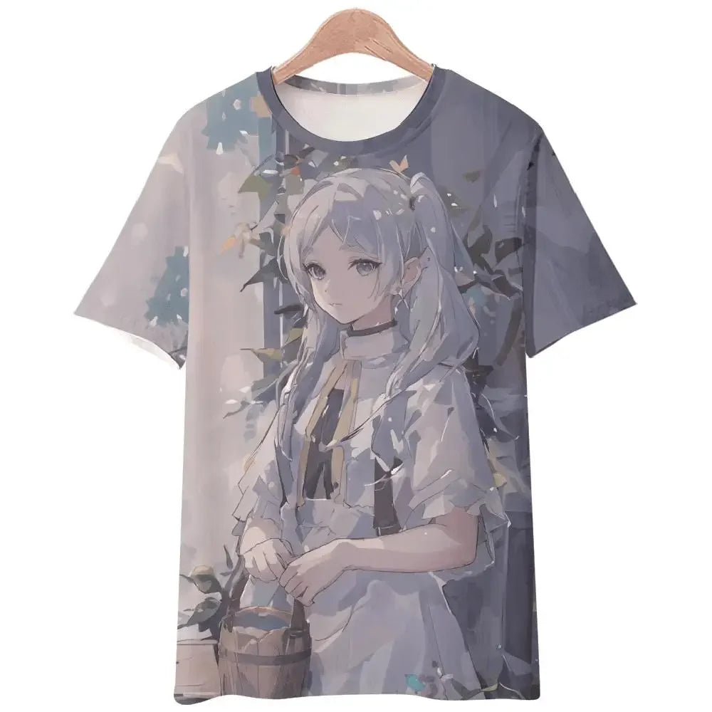 Anime Sousou no Frieren 3D Printed T-Shirts Men Women Fashion Streetwear Oversized Short Sleeve T Shirt Male Tees Tops Clothing