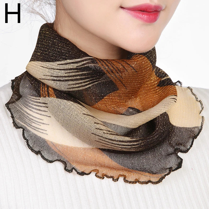 Fashion Summer Chiffon Neck Collar Silk Scarf Women Sunscreen Face Mask Headscarf Bandana Cycling Anti-uv Multi-function Scarves