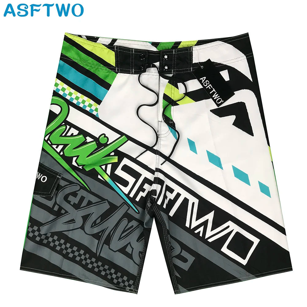 Quick Drying Beach Shorts for Men Surf Beach Shorts Fast Dry Swim Trunks with Bermuda, Fitness Muscle Short Pants, Summer, New,