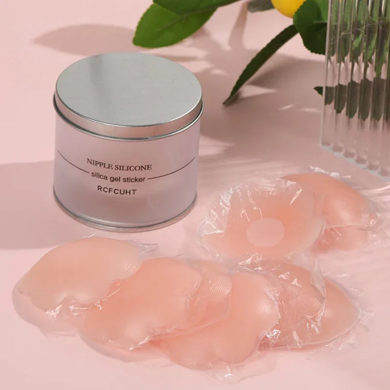FINETOO 5/6 Pairs Breast Lift Up Tape Sexy Floral Nipple Cover Silicone Invisible Adhesive Stickers Reusable Paste Intimates