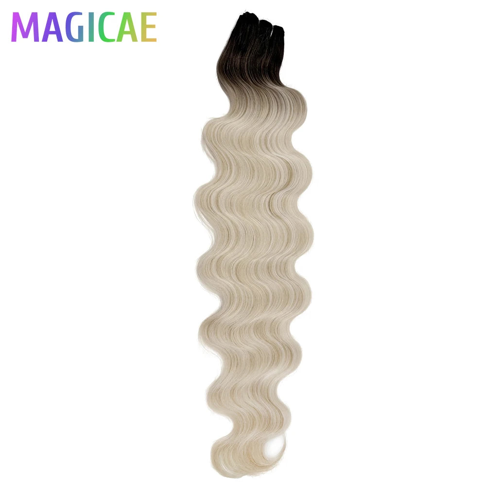 30Inches 200grams Orange Light Brown 12# M888# Body Wave Hair Weave Bundles Blond 27/613 White High Temperature Synthetic Hair