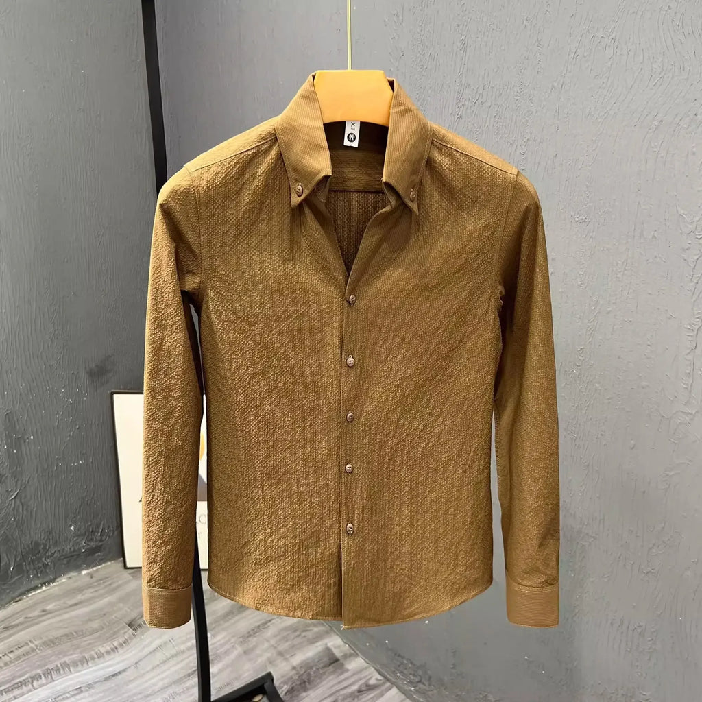 Spring Autumn New Fashion Turn-down Collar Long Sleeve Solid Blouse Men's Clothing Casual Loose Korean All-match Button Shirts