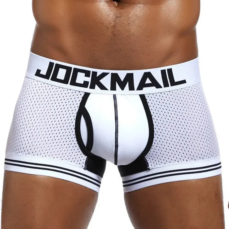JOCKAMIL cotton mesh men's underwear fashion low-waist briefs shorts sports casual boxer trunks