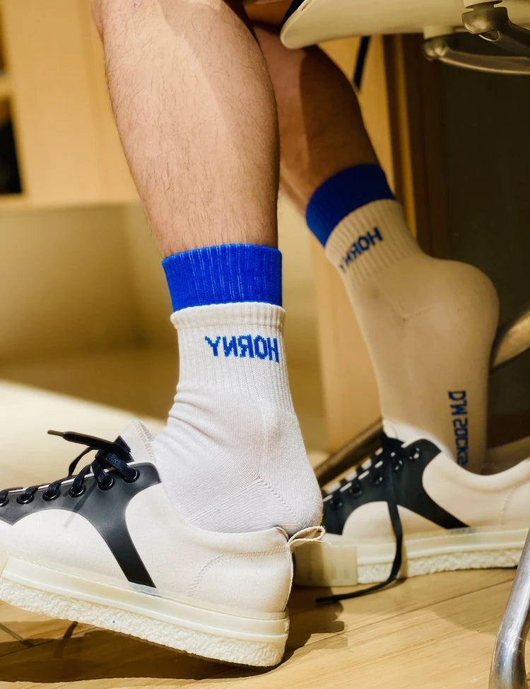 Socks Men Calcetines Hombre Basketball Socks Meias Masculina Casual Fashion Cotton Sock Sweat Sport Middle Tube Letter Socks