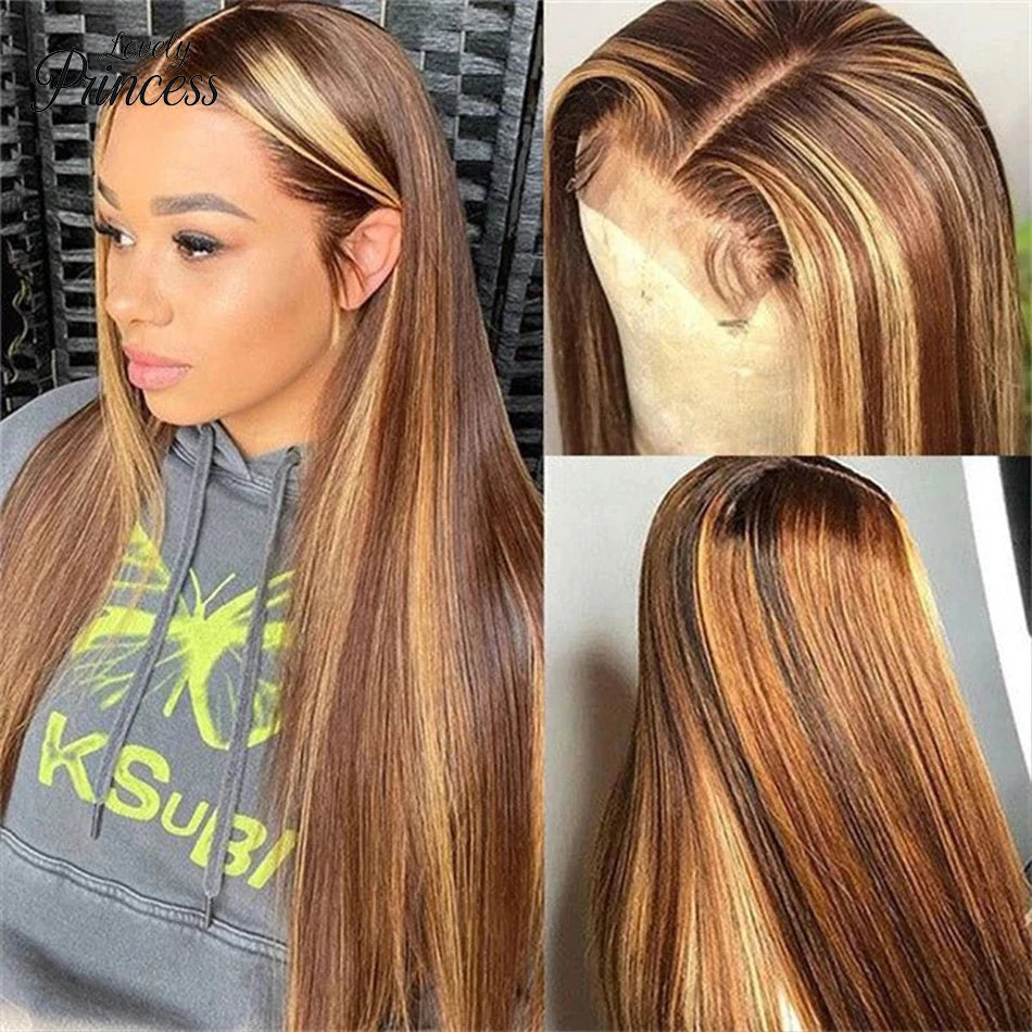 427 Highlight Wig 13x6 Hd Lace Frontal Human Hair Wig 40 Inch 13x4 Straight Lace Frontal Wigs Human Hair Pre Plucked 200 Density