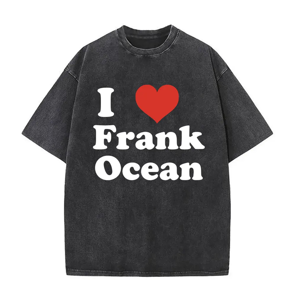 Washed Vintage Rapper Frank Oversized Tshirt Blond Graphic T-shirts Men Women Ocean Hip Hop T Shirt Men's Fashion Casual Tees