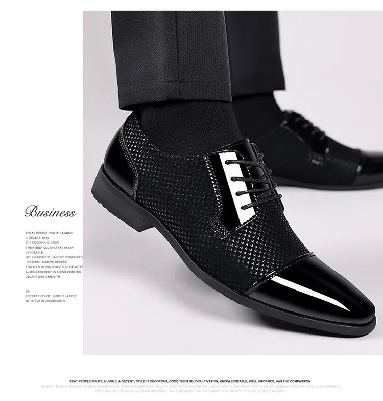 Patent Leather Men's Dress Shoes Slip on Mens Casual Oxford Shoe Brand Moccasin Glitter Male Footwear Pointed Toe Shoes for Men