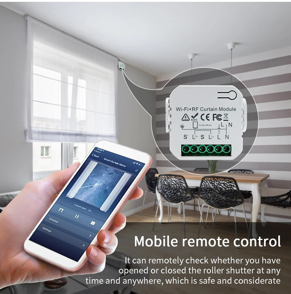 Tuya WiFi Smart Curtain Switch Controllers Roller Blinds Shutter Motor Smart Life APP Remote Control Alexa Google Home Voice Con