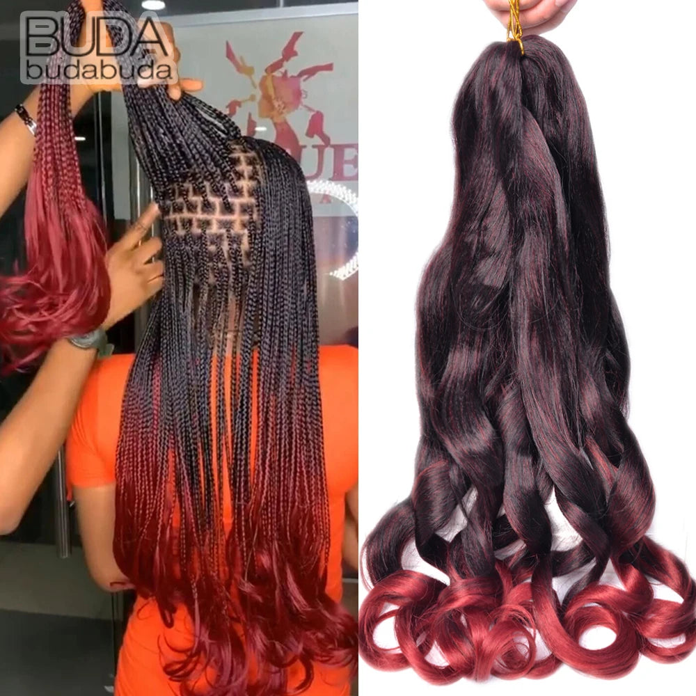 French Curls Braiding Hair Extensions 24Inch Synthetic Curl Hair Loose Wave Spiral Curl Crochet Hair Braids For Black Women