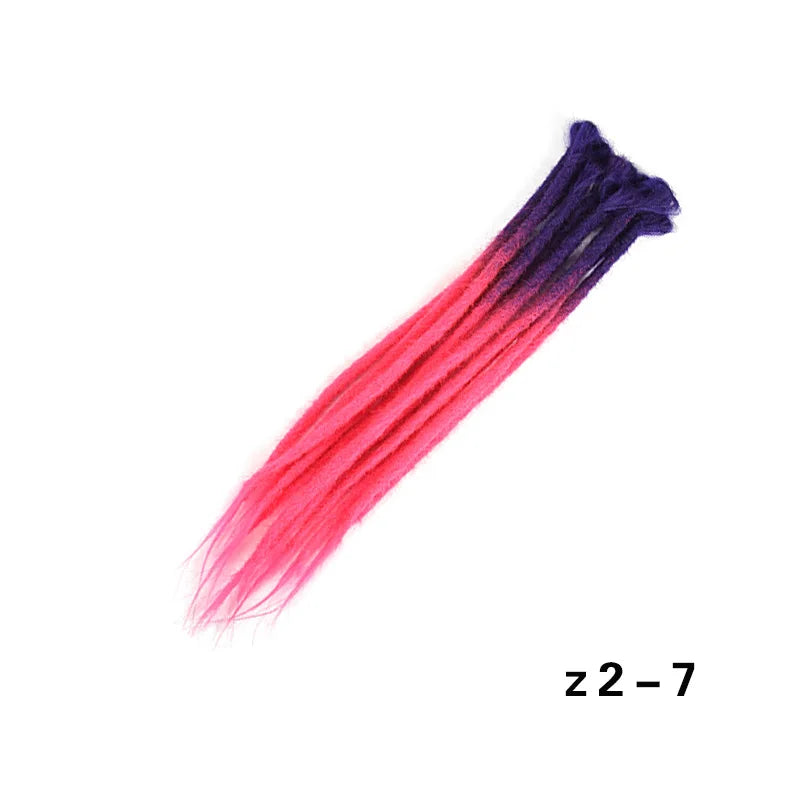 Dreadlocks Extensions Thin 0.7cm Width Synthetic Crochet Braids Hair Dreads Fake Hair Ombre Mint Green Reggae Hip Hop Style Pink