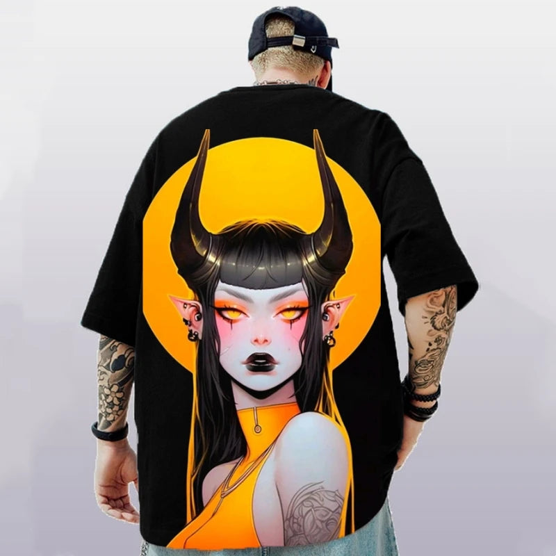 New 3d Pretty Girl Print Short Sleeve Tee For Men Summer Men's T-Shirts Casual Man Clothes Street Hip Hop Pullover Oversized Top