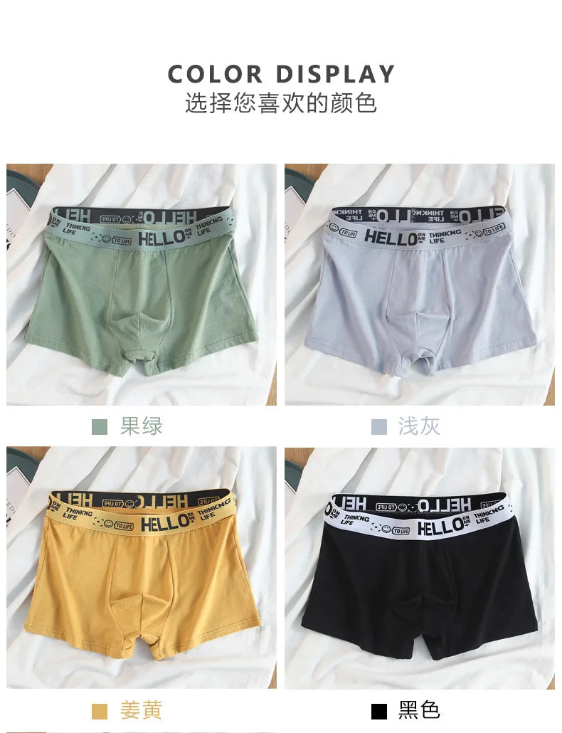 12 pieces Mens Underwear Men Cotton Underpants Male Pure Men Panties Shorts Breathable Boxer Shorts Comfortable soft Plus size