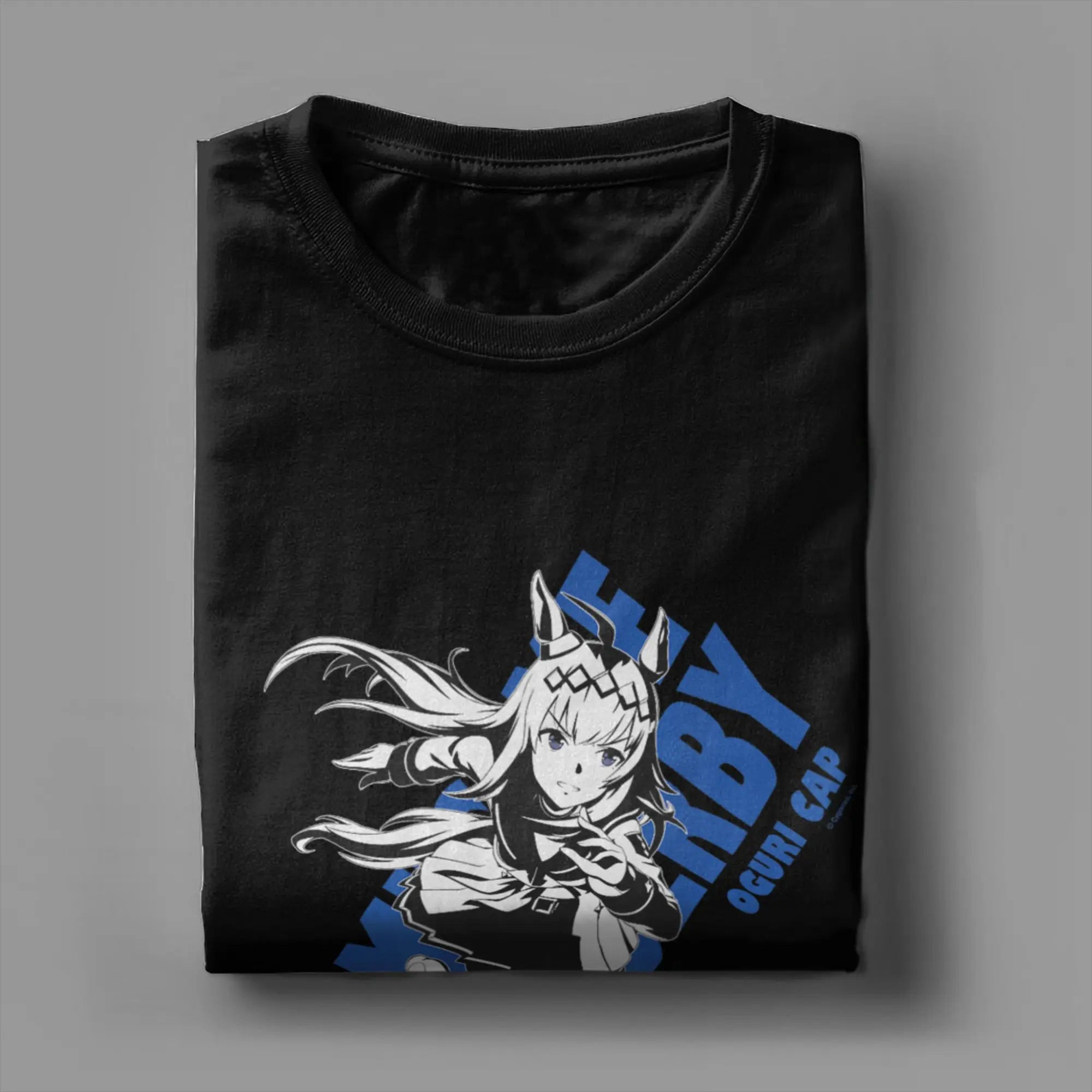Vintage Umamusume Pretty Derby Oguri Cap T-Shirts Men Crew Neck Cotton T Shirts  Short Sleeve Tee Shirt Printing Clothes